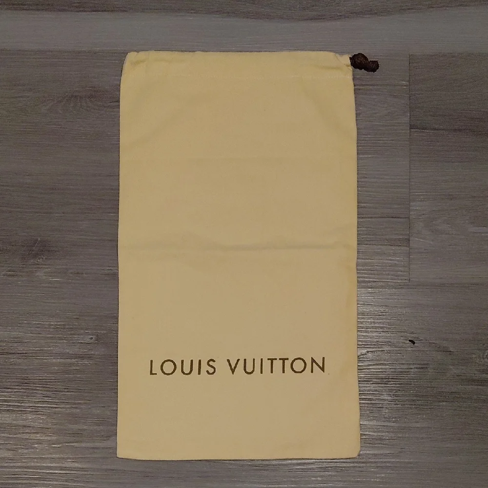 Louis Vuitton Cream Dust Storage Bag 15 x 8 Cotton Made In India DrawString